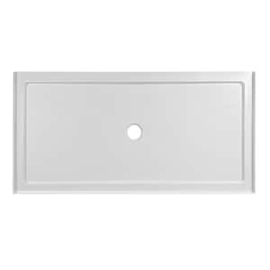 Acrylic 60 in. L x 36 in. W Alcove Shower Pan Base in White with Center Drain