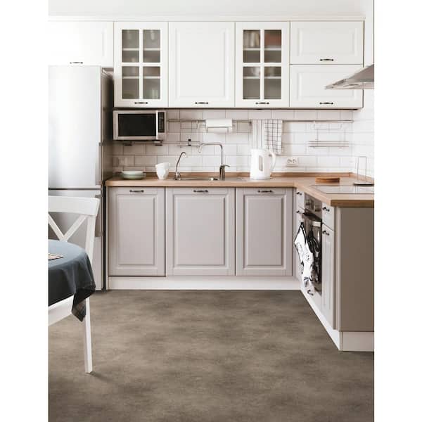 Take Home Sample - Warren Grey Stone 12 MIL 6 in. x 9 in. Waterproof Vinyl Sheet Flooring
