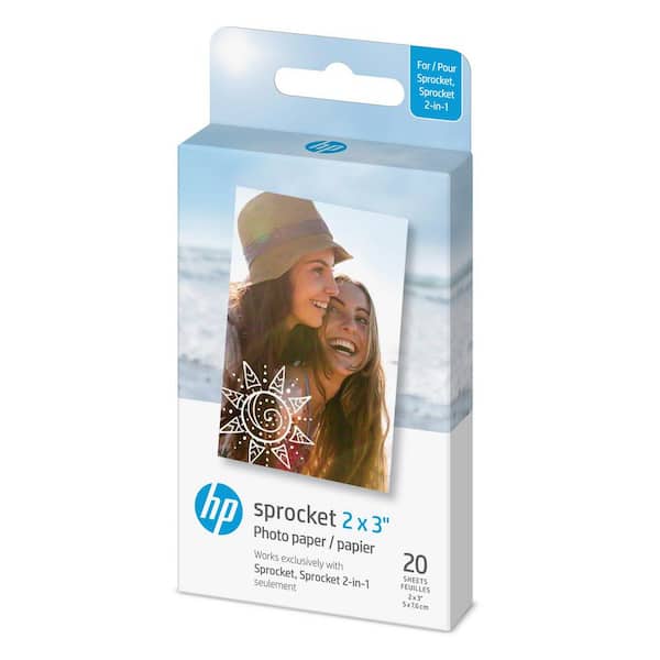 HP Sprocket 2 in. x 3 in. Premium Zink Sticky Back Photo Paper Compatible with Sprocket Photo Printers (20-Sheets)