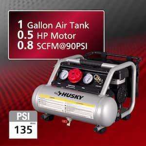 1 Gal. 135 PSI Portable Electric Quiet Air Compressor