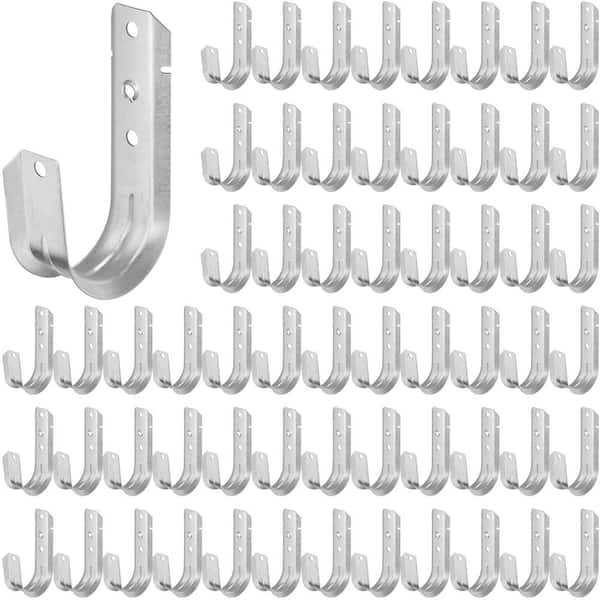 60 Pack 2 in Cable Support J Hooks Heavy Duty Galvanized Steel Wall Mount Wire Management Hangers Attaching