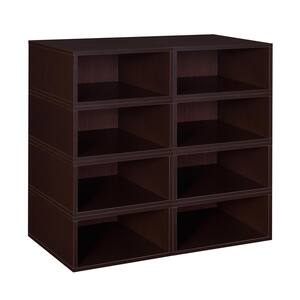 52 in. H x 26 in. W x 13 in. D Brown Wood 8-Cube Organizer