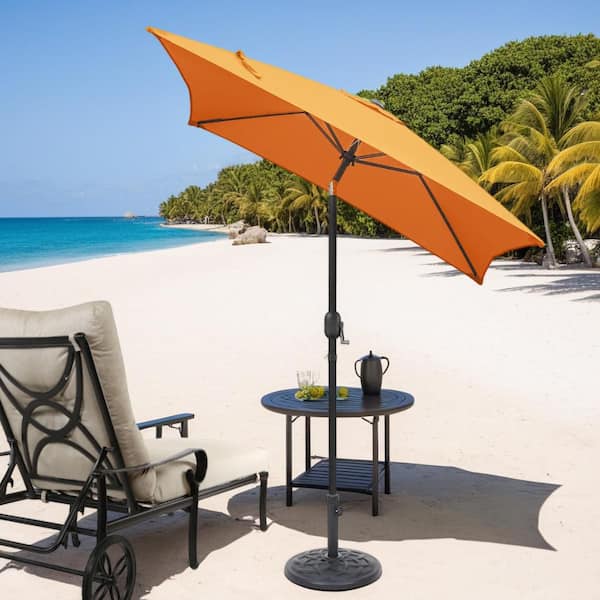 7 1 2 foot patio umbrella yellow Safavieh Milan Fringe 7.5 ft Square Crank Umbrella, Yellow