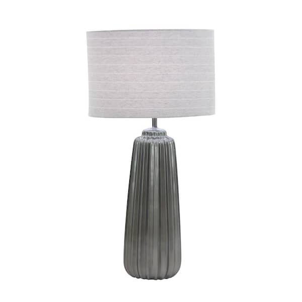 Litton Lane 24 in. Grey Ceramic Table Lamp