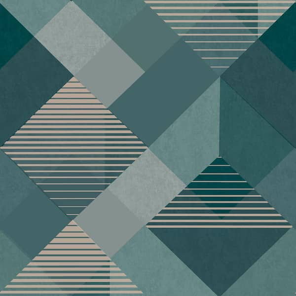 Kaleidoscope Emerald Non-Woven Paper Removable Wallpaper