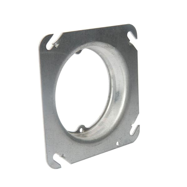 Steel City 3/4 in. Raised 4 Square Single Gang Round Mud Ring (52C334-25R)