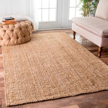 nuLOOM Ashli Solid Jute Natural Doormat 3 ft. x 5 ft. Area Rug CLWA01A-305