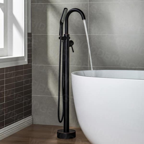 WOODBRIDGE Mammoth Single-Handle Freestanding Tub Faucet with Hand Shower in Oil Rubbed Bronze