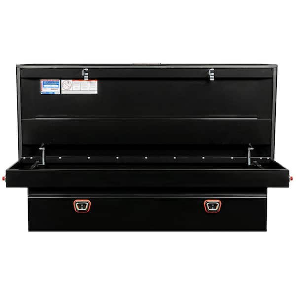 Weather Guard 72 in. Gloss Black Aluminum Full Size Low Profile Crossbed  Truck Tool Box 121-5-03 - The Home Depot