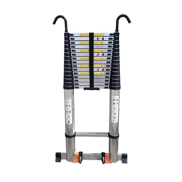 22.9 ft. Aluminum Extension Ladder with Hook and Mobility Wheels, 330 lbs. Load Capacity Type IA Duty Rating