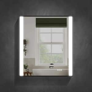 MEIRA 32 in. W x 36 in. H Rectangle Framed LED Lights Anti-Fog Wall Bathroom Vanity Mirror in Matte Black