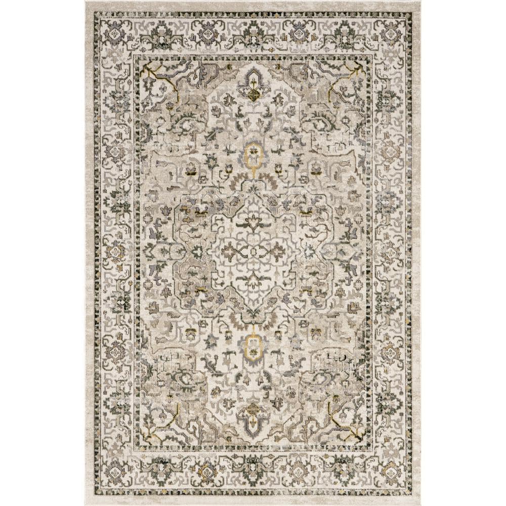 Cady Cream 8' x 10' Machine Washable Stain-Resistant Synthetic Area Rug