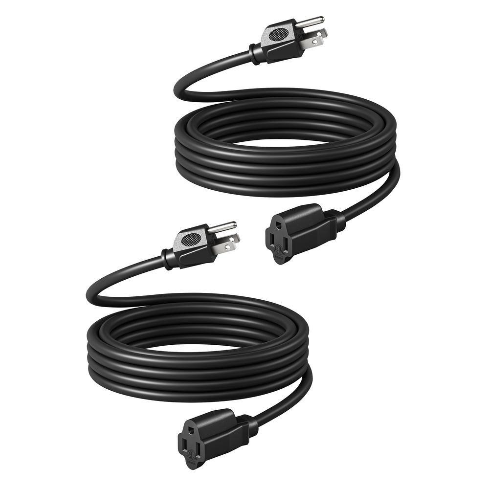 15 ft. 14/3 SJTW Indoor/Outdoor Extension Cord with 3 Prong, Black (2-Pack ) price history on PriceWatchPro