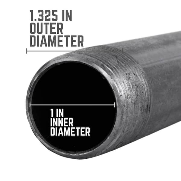 STZ 1 in. x 5 ft. Black Steel Sch. 40 Cut Pipe PDB P1X60