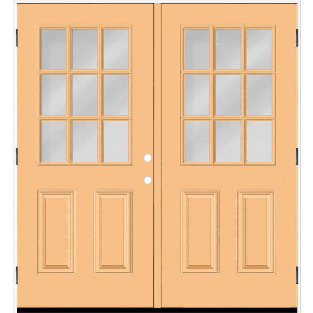 Reliant 72 in. x 80 in. 2P 1/2L 9L-SDL Clear Glass RHOS Jackfruit Finish Fiberglass Double Prehung Front Door 4 in. Jamb price history on PriceWatchPro