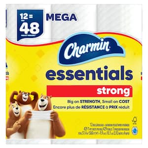 Essentials Strong Toilet Paper Rolls (12 Mega Rolls)