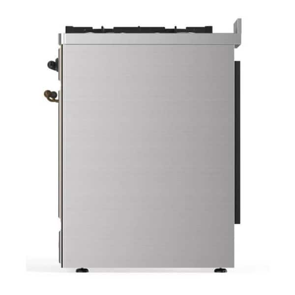 Majestic II 30 in. Single Oven Dual Fuel Range with 5 Sealed Burners, Glass Door, Burnished Trim in Stainless Steel