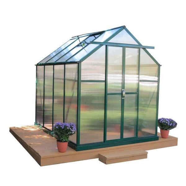 Grandio Greenhouses Element 6 ft. W x 12 ft. D x 7 ft. H Heavy-Duty Aluminum Greenhouse Kit with Base