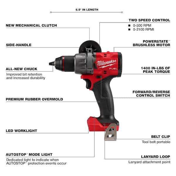 M18 FUEL 18V Lithium-Ion Brushless Cordless 1/2 in. Hammer Drill/Driver (Tool-Only)