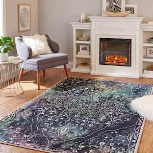 Rowland Charcoal 5 ft. x 8 ft. Abstract Area Rug