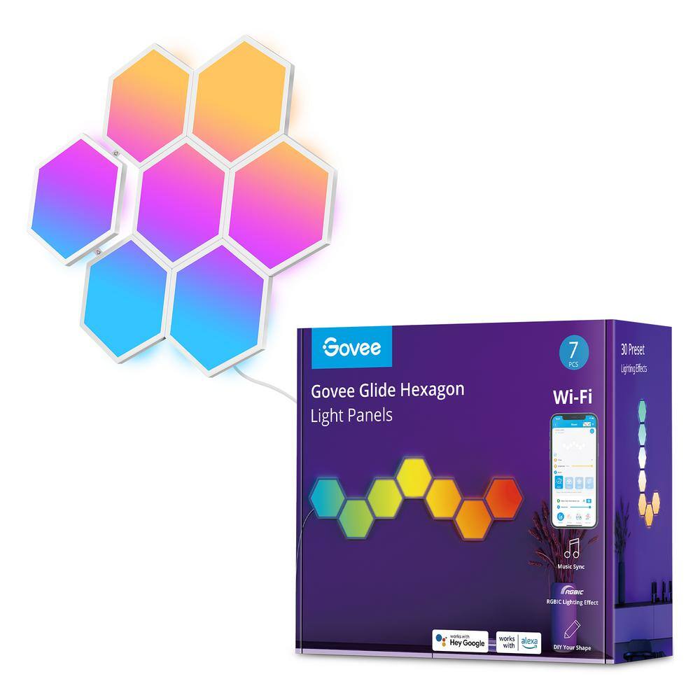Govee Glide Hexagon Smart Color Changing Plug-In Wi-Fi Enabled