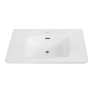 31.5 in. W x 18.9 in. D Solid Surface Resin Vanity Top in White