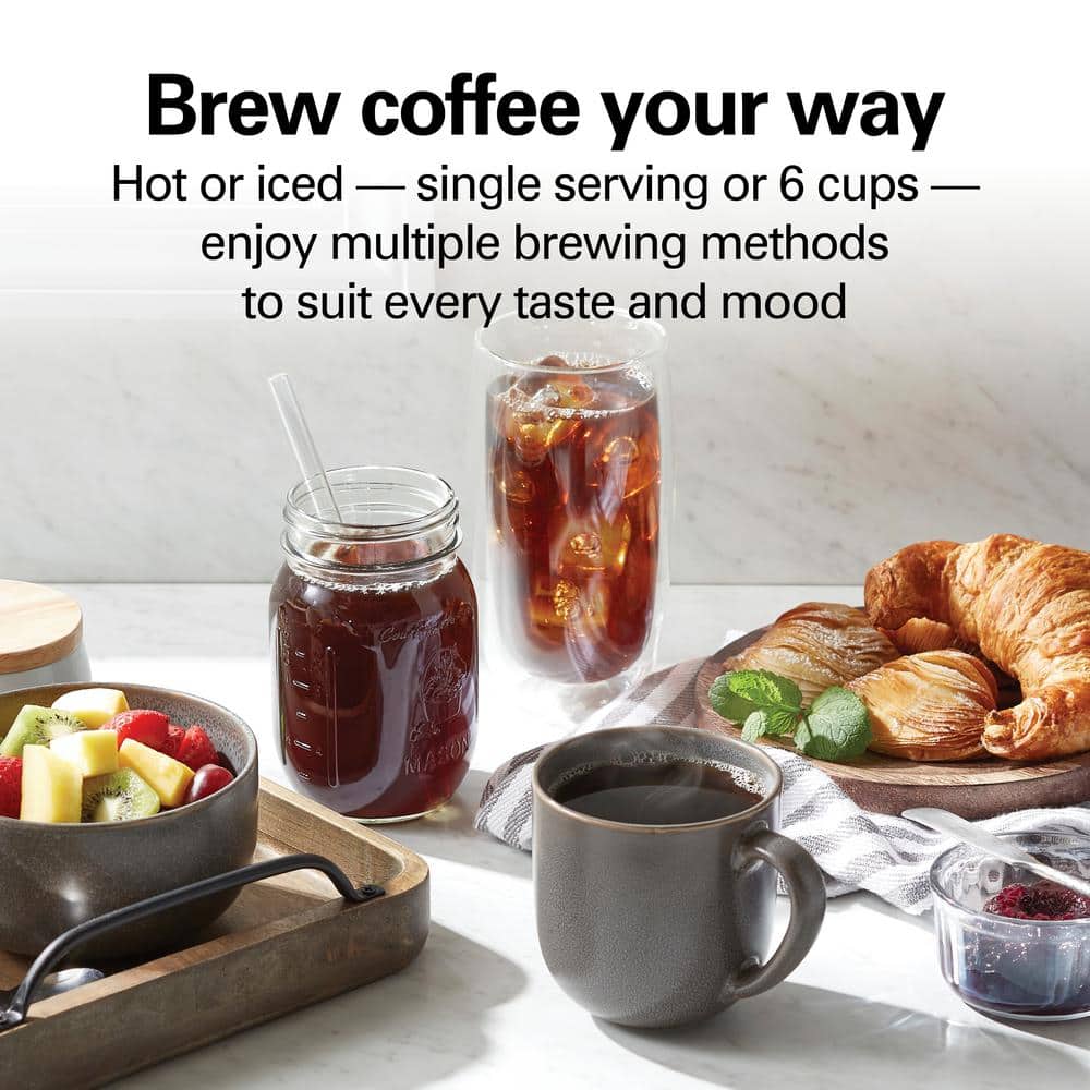 Hamilton Beach 7-in-1 Black and Stainless Steel Coffee Maker