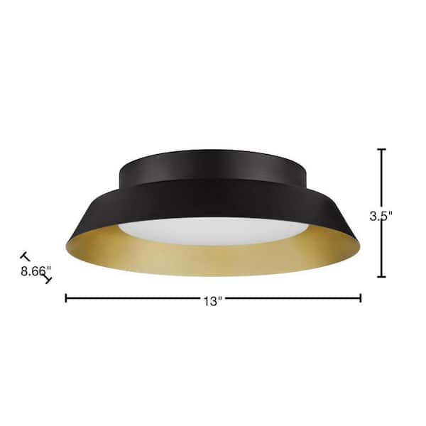 Home Decorators Collection Delaney 13 in. Matte Black with Brushed 