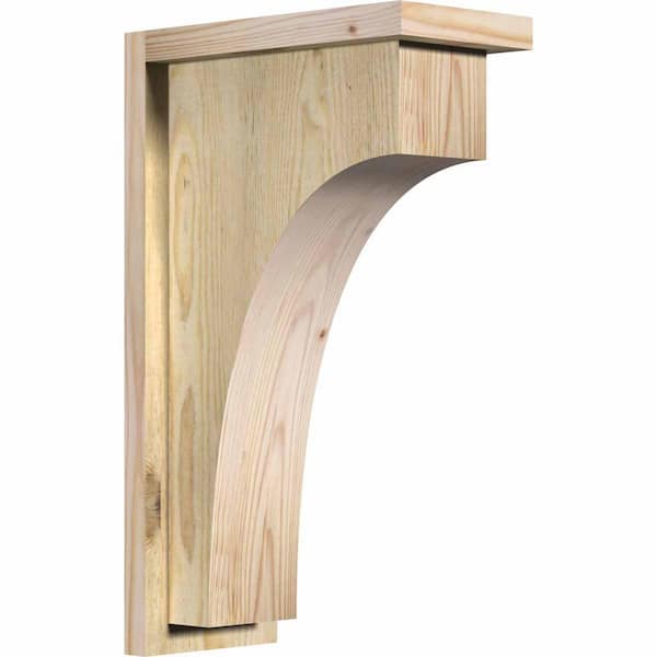 Ekena Millwork 6 in. x 12 in. x 20 in. Douglas Fir Huntington Rough Sawn Corbel with Backplate