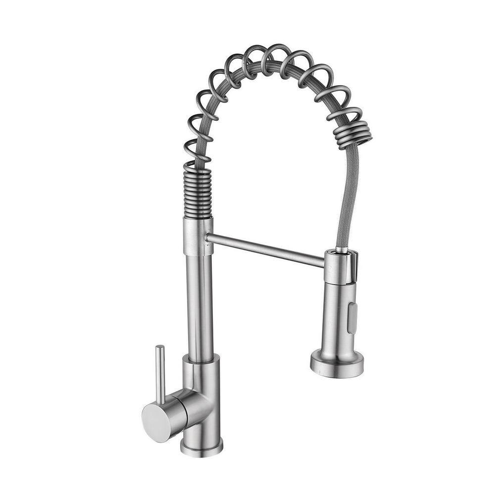 Brushed Nickel Single Handle Pull Down Kitchen Faucet