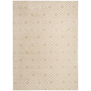Casual Beige 5 ft. x 7 ft. Checker Contemporary Area Rug