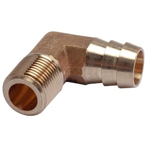 5/8 in. I.D. x 3/8 in. MIP Brass Hose Barb 90-Degree Elbow Fittings (5-Pack)