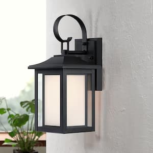 Kimberley 1-Light 15.5 in. Black Outdoor Wall Lantern Light
