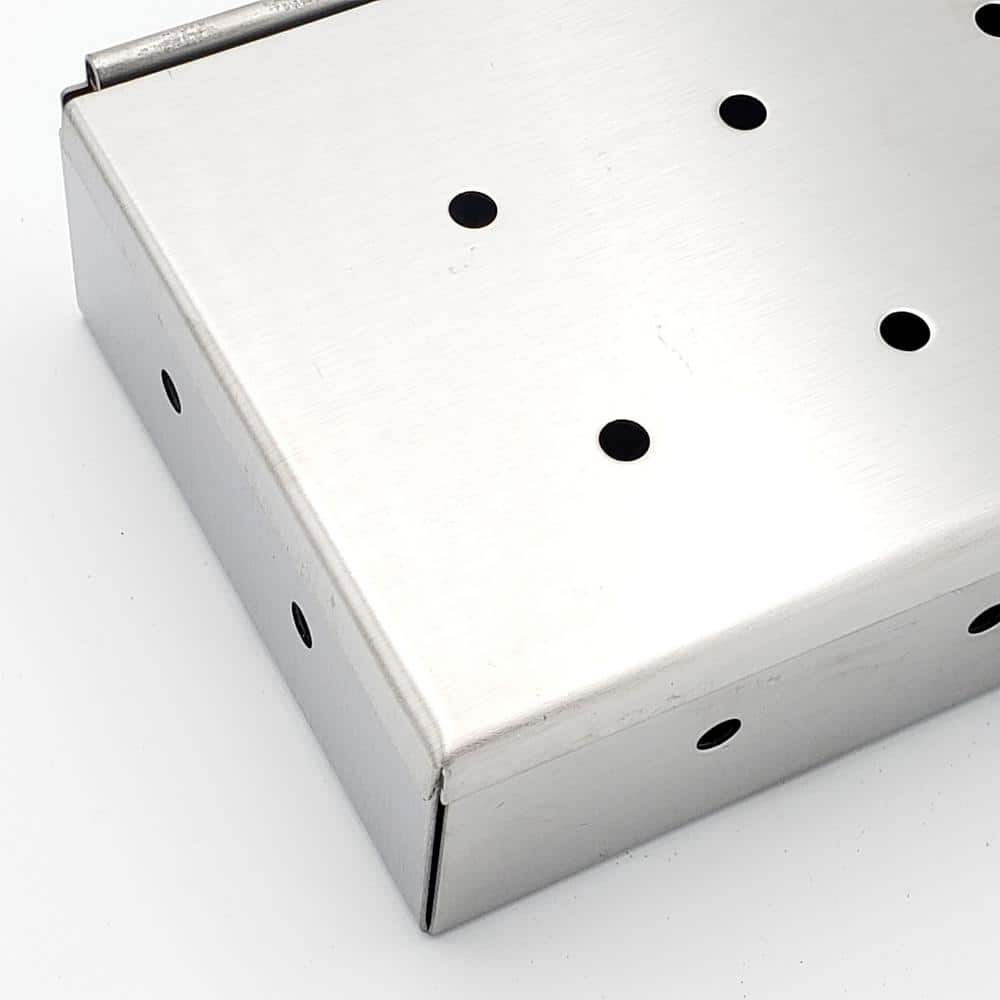 Extra-Large Stainless Steel Smoker Box with Hinged Lid