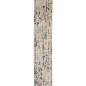 Concerto Beige/Grey 2 ft. x 10 ft. Distressed Rustic Runner Rug