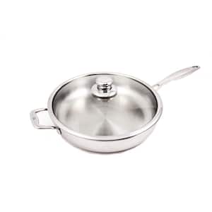 Premium Clad 5.3 qt. Stainless Steel Saute Pan with Glass Lid