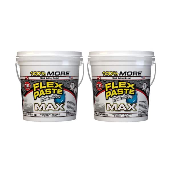FLEX SEAL FAMILY OF PRODUCTS Flex Paste MAX 12 lb. White All Purpose Strong  Flexible Watertight Multipurpose Sealant (2-Pack) PFSMAXWHT01-CS - The Home  Depot