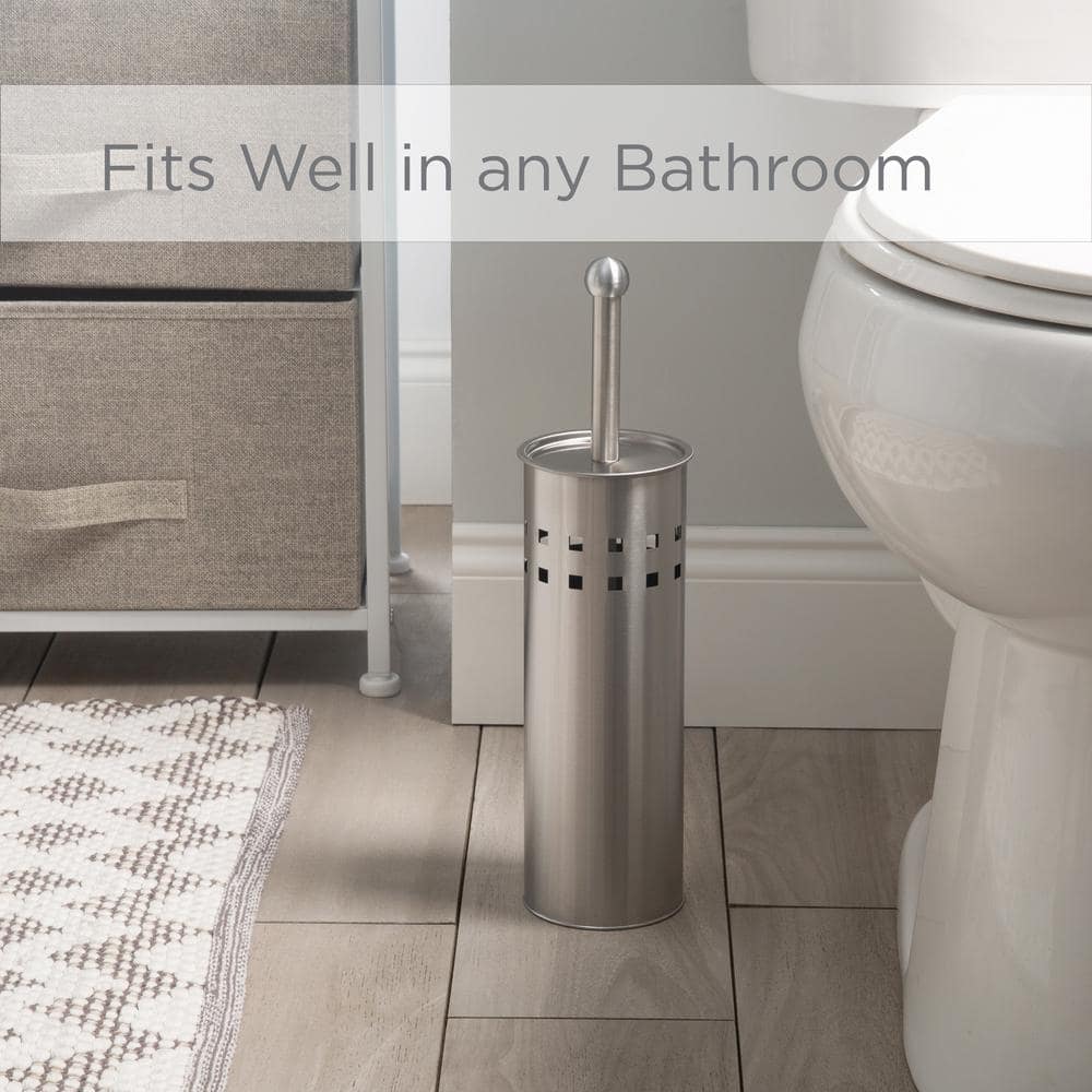 Stainless Steel Toilet Brush with Air Vents and Holder