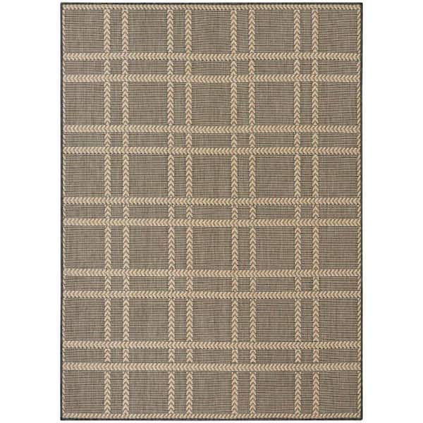 Horizon Indoor/Outdoor Charcoal 4 ft. x 6 ft. Geometric Contemporary Area Rug