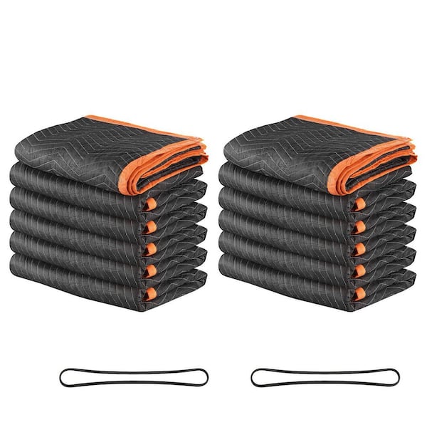 Moving Blankets 12 Pcs, 72 x 40 in. (32 lbs. /dz), Cotton Filled, Heavy Duty Nonwoven Fabric for Shipping, 2025 update