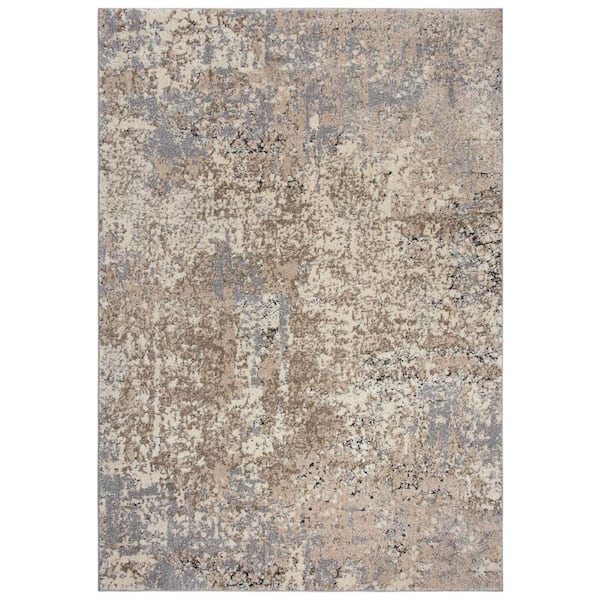 Unbranded Venice Cream/Taupe 5 ft. 3 in. x 7 ft. 6 in. Abstract Area Rug