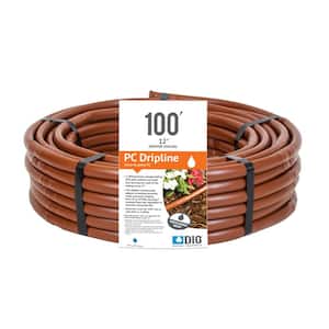 0.50 in. x 100 ft. Earthline Brown PC 1-GPH Pressure Compensating Drip or Emitter Line Tubing with 12 in. Spacing (.700)