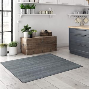 Solid Grey 3 ft. x 5 ft. Machine Washable Accent Rug