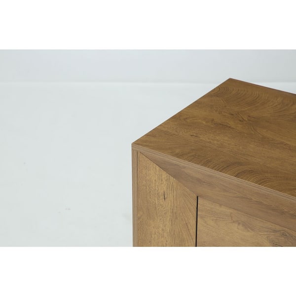 Mayville Brown 4 Drawers Sets of 2 Nightstands Modern Simple Wood Bedroom Oversized Sofa Bedside Table Home Office 2 PCS