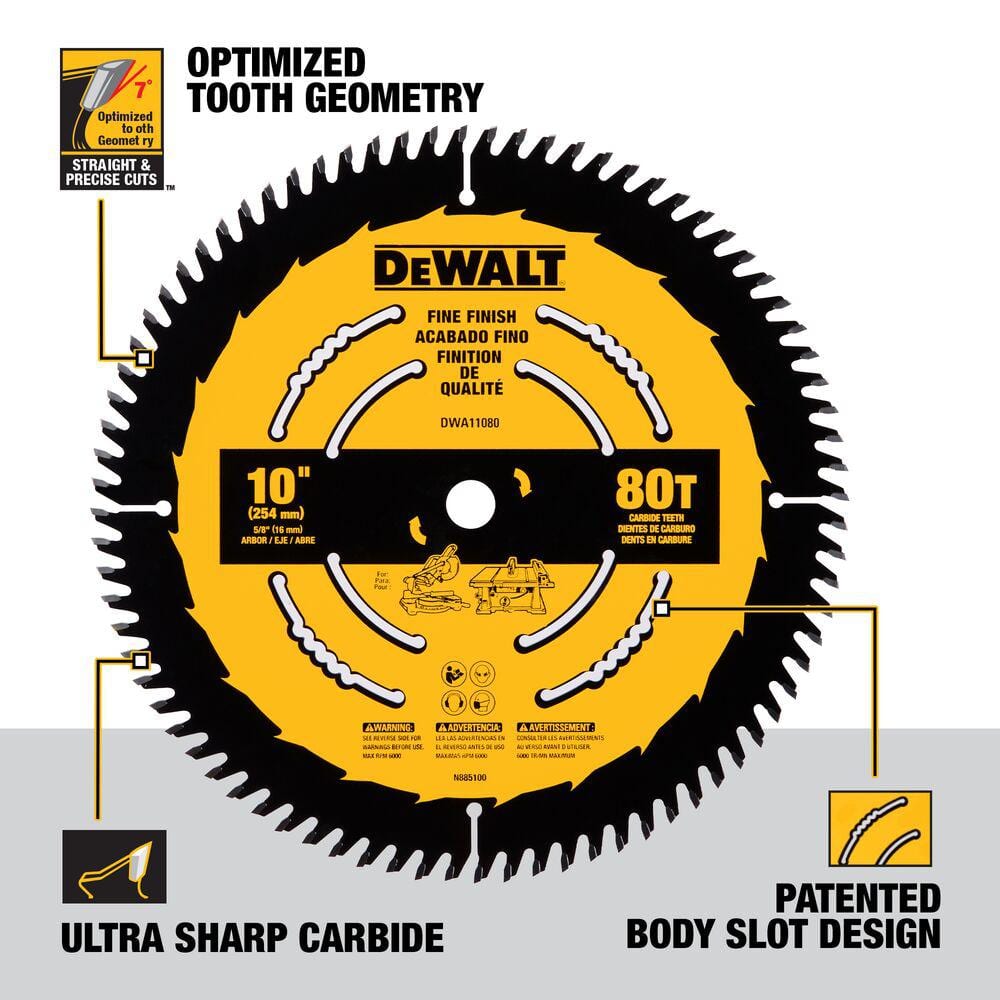 DEWALT 10 in. 80-Tooth Table or Circular Saw