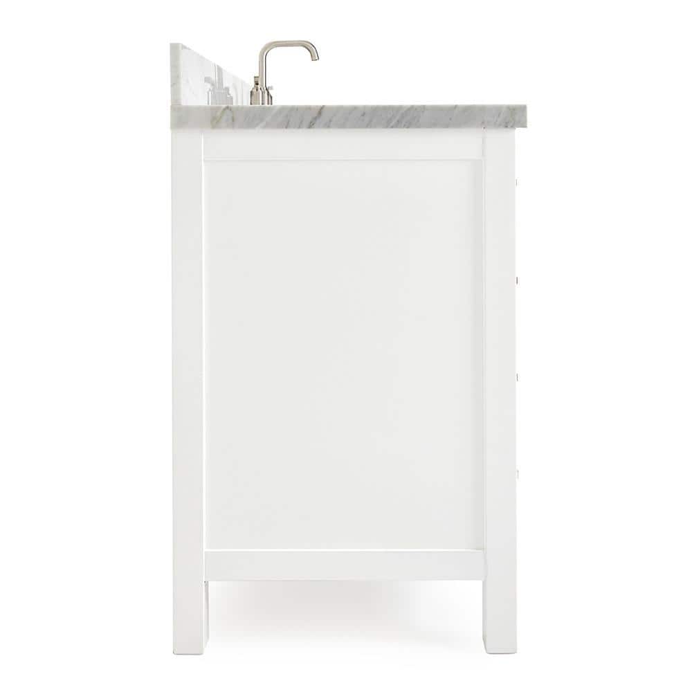 Cambridge 61" White Marble Top Single Vanity with Storage