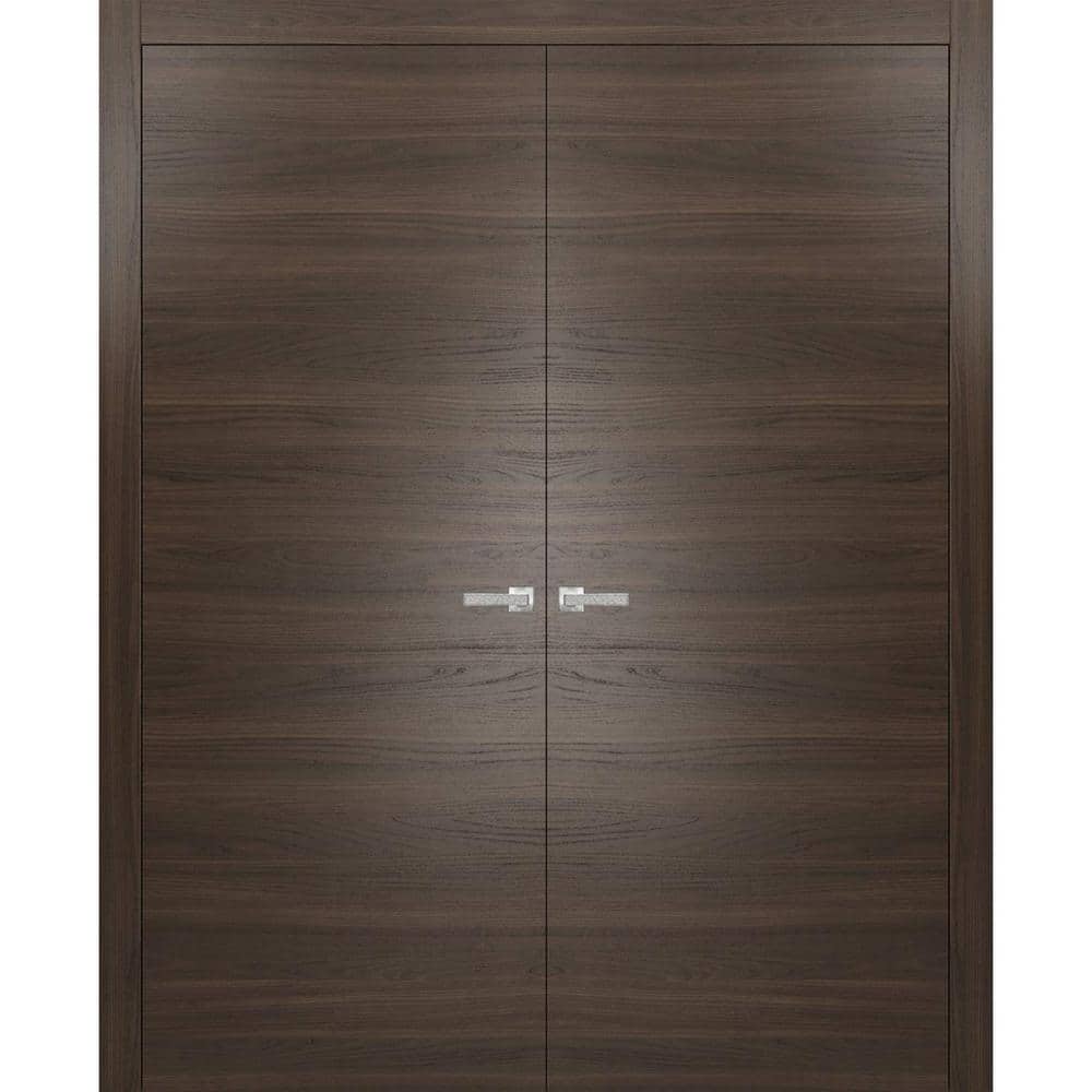 56 in. x 84 in. Chocolate Ash Finished Universal/Reversible Frosted Glass Solid Wood Assembly Required Interior Door Kit price history on PriceWatchPro