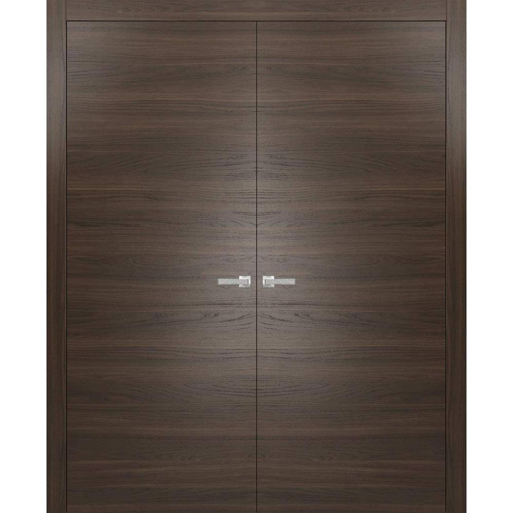 64 in. x 96 in. Chocolate Ash Finished Universal/Reversible Frosted Glass Solid Wood Assembly Required Interior Door Kit price history on PriceWatchPro