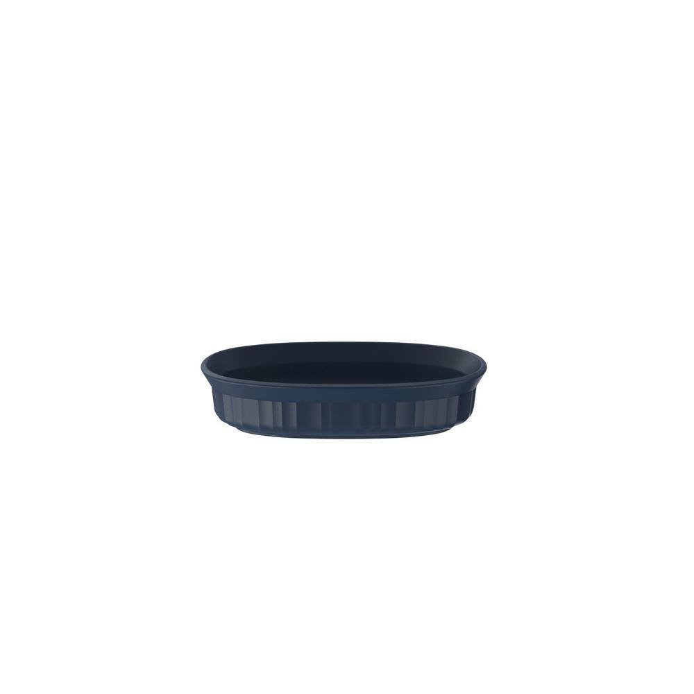 Navy 10-Piece Ridged Ceramic Oval Baker Dish Set
