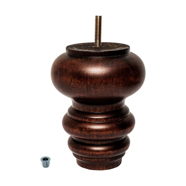 American Pro Decor 5 in. x 4 in. Stained Cherry Solid Hardwood Round Sofa Leg